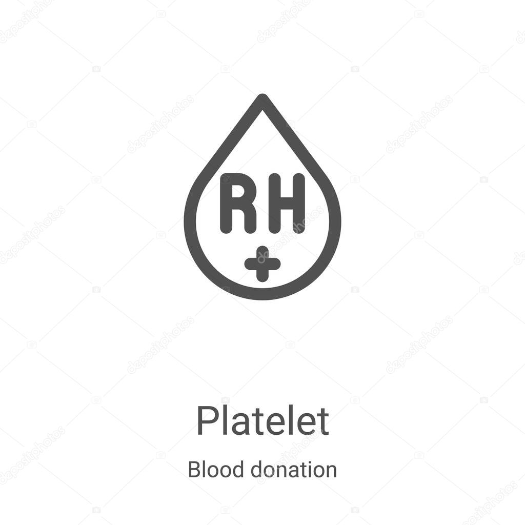 platelet icon vector from blood donation collection. Thin line platelet outline icon vector illustration. Linear symbol for use on web and mobile apps, logo, print media
