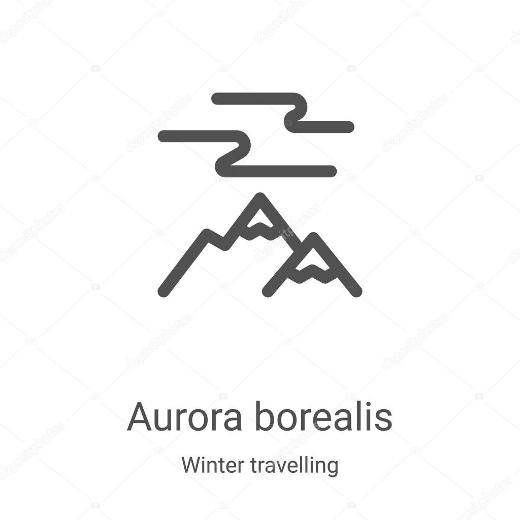 aurora borealis icon vector from winter travelling collection. Thin line aurora borealis outline icon vector illustration. Linear symbol for use on web and mobile apps, logo, print media