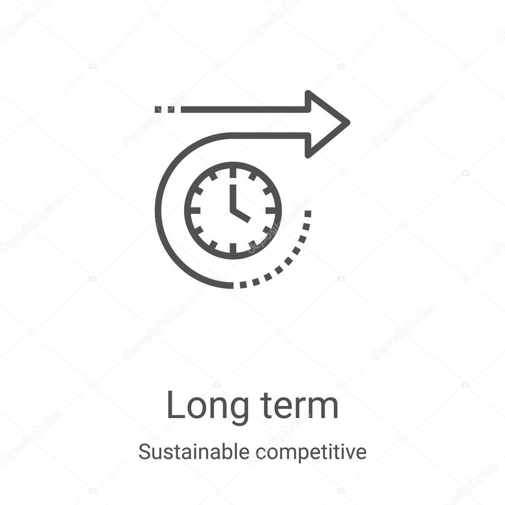long term icon vector from sustainable competitive advantage collection. Thin line long term outline icon vector illustration. Linear symbol for use on web and mobile apps, logo, print media