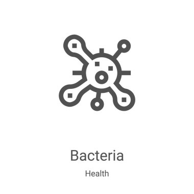 Sağlık koleksiyonundan bakteri ikonu vektörü. İnce çizgi bakteri taslağı ikon vektör çizimi. Web ve mobil uygulamalarda kullanmak için doğrusal sembol, logo, yazdırma ortamı