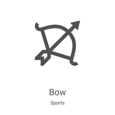 Spor koleksiyonundan yay ikonu vektörü. İnce çizgi yay çizgisi ikon vektör çizimi. Web ve mobil uygulamalarda kullanmak için doğrusal sembol, logo, yazdırma ortamı
