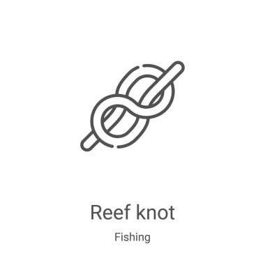 reef knot icon vector from fishing collection. Thin line reef knot outline icon vector illustration. Linear symbol for use on web and mobile apps, logo, print media clipart