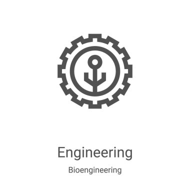 Biyomühendislik koleksiyonundan bir ikon vektörü. İnce çizgi mühendisliği taslak ikon vektör çizimi. Web ve mobil uygulamalarda kullanmak için doğrusal sembol, logo, yazdırma ortamı