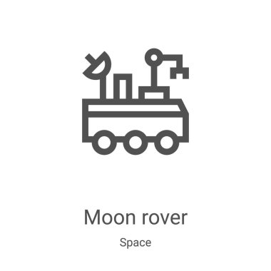 ay rover simge vektör alanı koleksiyonundan. İnce çizgi ay rover anahat simgesini vektör çizim. Web ve mobil uygulamalar, logo, baskı ortamı kullanmak için doğrusal sembolü
