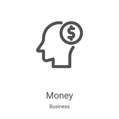 para simge vektör iş koleksiyonundan. İnce çizgi para anahat simgesini vektör çizim. Web ve mobil uygulamalar, logo, baskı ortamı kullanmak için doğrusal sembolü