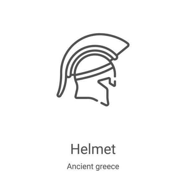 helmet icon vector from ancient greece collection. Thin line helmet outline icon vector illustration. Linear symbol for use on web and mobile apps, logo, print media