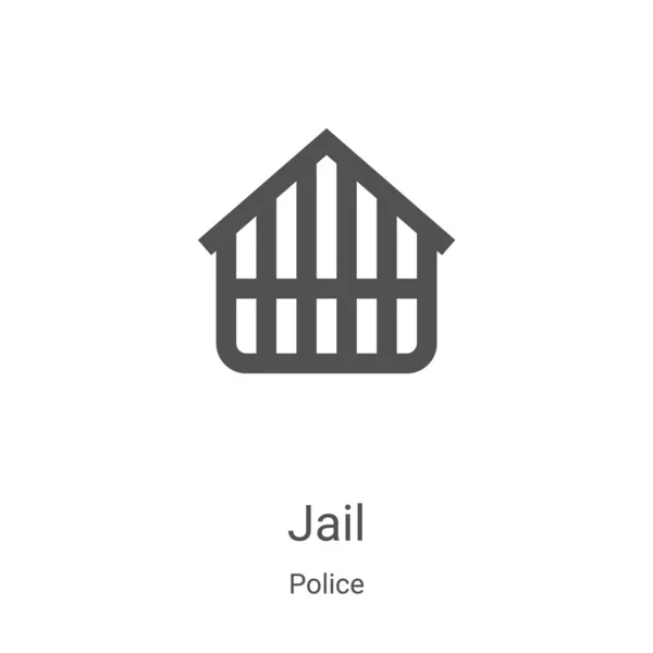 Jail icon vector from police collection. Thin line jail outline icon vector illustration. Linear symbol for use on web and mobile apps, logo, print media — Stock Vector
