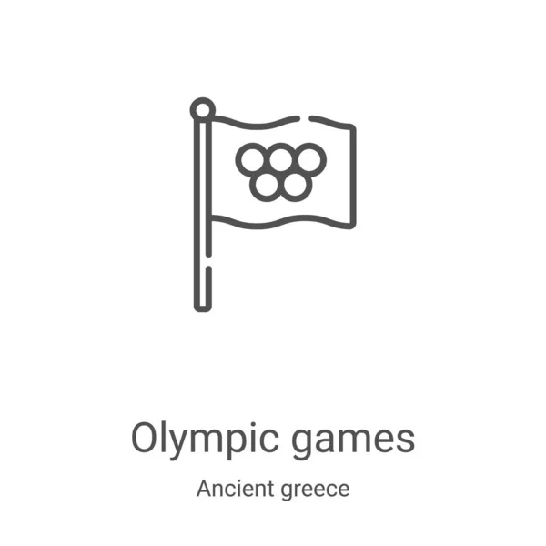 Олимпийские игры иконка вектор из древней греческой коллекции. Тонкая линия олимпийских игр очертить иконки векторные иллюстрации. Линейный символ для использования в веб и мобильных приложениях, логотипе, печатных СМИ — стоковый вектор