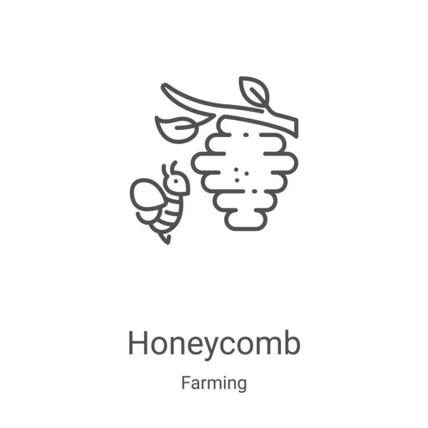 Honeycomb ikon vektor från uppfödning samling. Tunn linje bikaka kontur ikon vektor illustration. Linjär symbol för användning på webben och mobilappar, logotyp, tryckta medier — Stock vektor