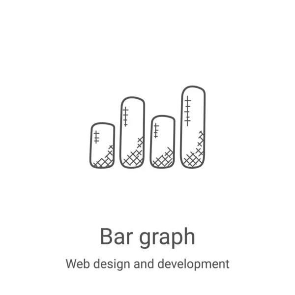 Bar graph icon vector from web design and development collection. Thin line bar graph outline icon vector illustration. Linear symbol for use on web and mobile apps, logo, print media — Stock Vector