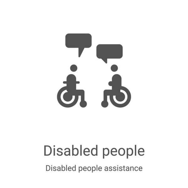 Behinderte Menschen Symbolvektor aus der Sammlung der Behindertenhilfe. Menschen mit Behinderungen skizzieren Symbolvektorabbildungen. Lineares Symbol für Web- und Mobile-Apps, Logo, Printmedien — Stockvektor