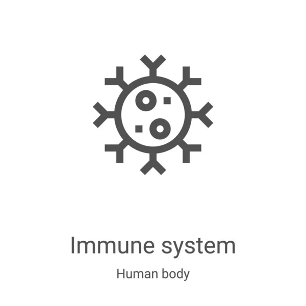 Vector icono del sistema inmunológico de la colección del cuerpo humano. Línea delgada sistema inmune contorno icono vector ilustración. Símbolo lineal para su uso en aplicaciones web y móviles, logotipo, medios impresos — Vector de stock
