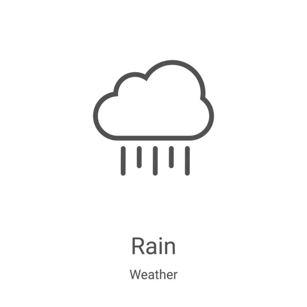 Deszcz ikona wektor z kolekcji Pogoda. Cienka linia deszcz konspektu ikona ilustracja wektorowa. Symbol liniowy do użycia w sieci web i aplikacji mobilnych, logo, nośników wydruku — Wektor stockowy