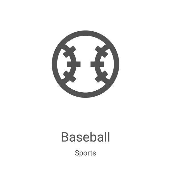 Vector icono de béisbol de la colección de deportes. Ilustración vectorial delgada línea de béisbol contorno icono. Símbolo lineal para su uso en aplicaciones web y móviles, logotipo, medios impresos — Vector de stock
