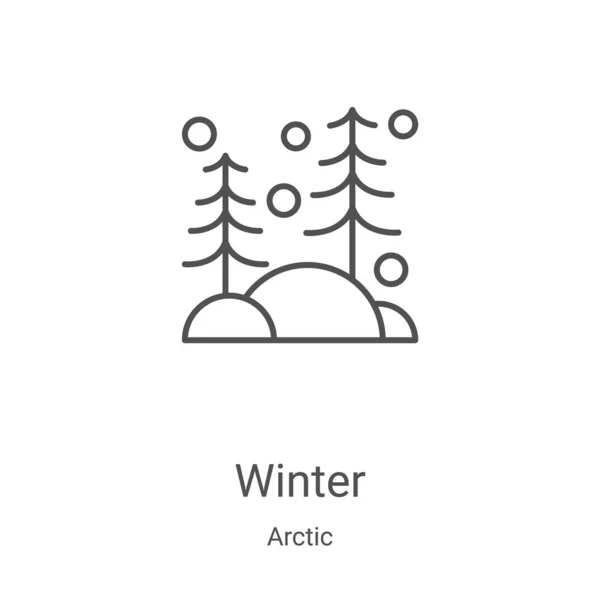 Vetor ícone de inverno da coleção ártica. Linha fina inverno esboço ícone vetor ilustração. Símbolo linear para uso em aplicativos web e móveis, logotipo, mídia impressa —  Vetores de Stock