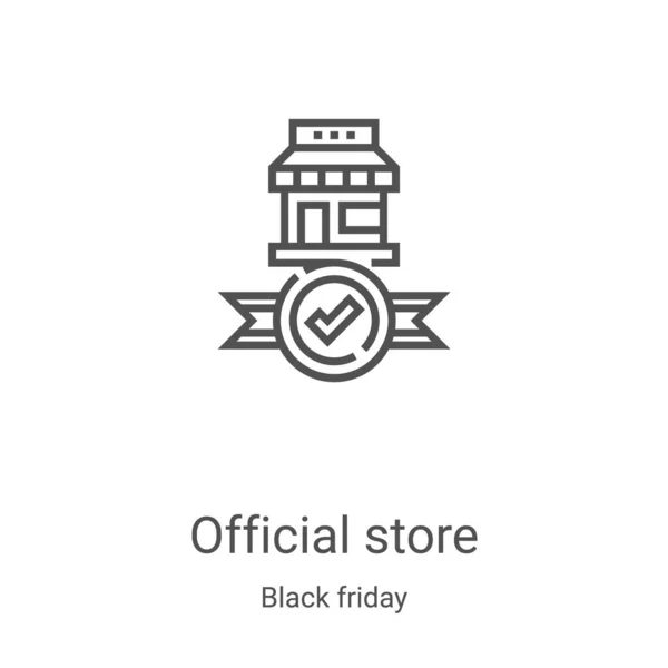 Official store icon vector from black friday collection. Thin line official store outline icon vector illustration. Linear symbol for use on web and mobile apps, logo, print media — Stock Vector