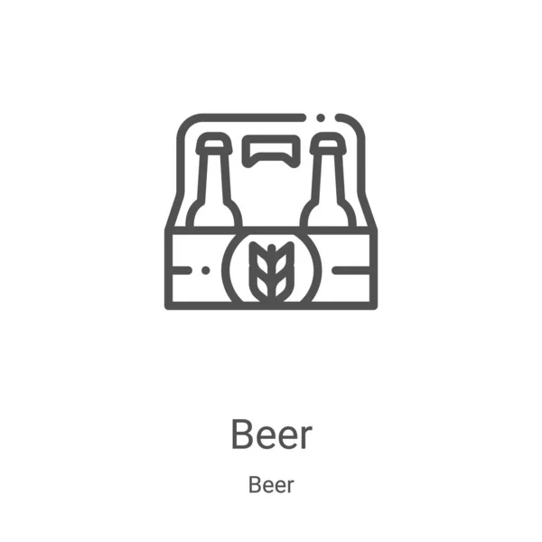 Vector icono de la cerveza de la colección de cerveza. Ilustración vectorial delgada línea cerveza contorno icono. Símbolo lineal para su uso en aplicaciones web y móviles, logotipo, medios impresos — Archivo Imágenes Vectoriales