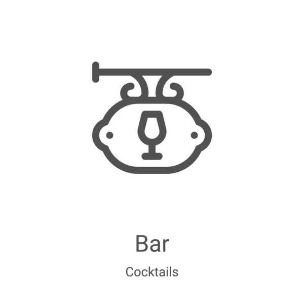 Bar icon vector from cocktails collection. Thin line bar outline icon vector illustration. Linear symbol for use on web and mobile apps, logo, print media — Stock Vector