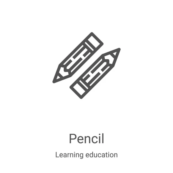 Ceruza ikon vektor tanulás oktatási gyűjtemény. Vékony vonal ceruza vázlat ikon vektor illusztráció. Lineáris szimbólum webes és mobil alkalmazásokhoz, logóhoz, nyomtatott médiához — Stock Vector