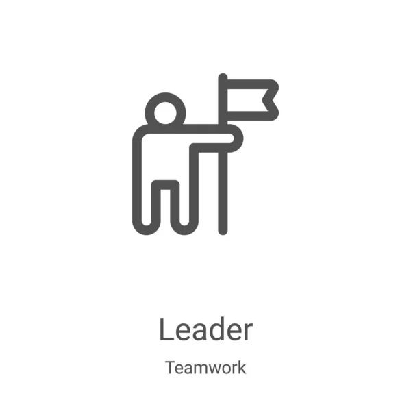 チームワーク・コレクションのアイコン・ベクトルです細い線リーダーアイコンベクトルイラスト。Webやモバイルアプリ、ロゴ、印刷メディアで使用するための線形シンボル — ストックベクタ