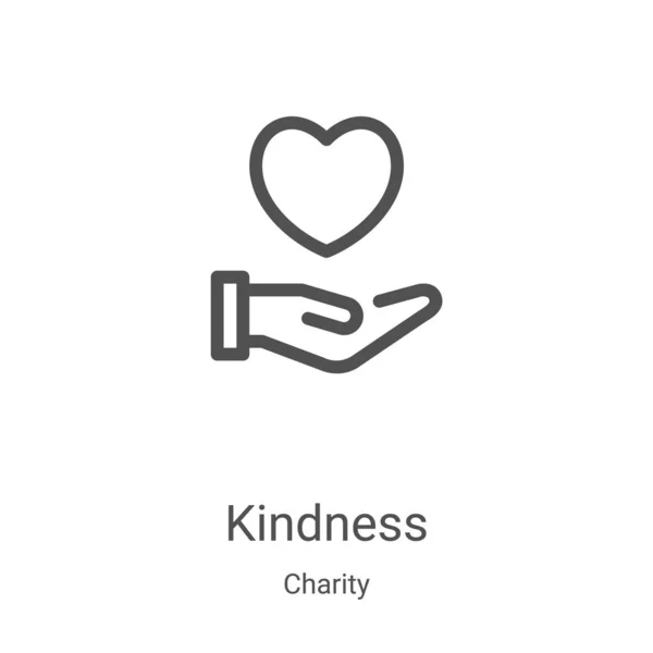 Freundlichkeitssymbolvektor aus der Charity-Kollektion. dünne Linie Freundlichkeit umreißt Symbol Vektor Illustration. Lineares Symbol für Web- und Mobile-Apps, Logo, Printmedien — Stockvektor