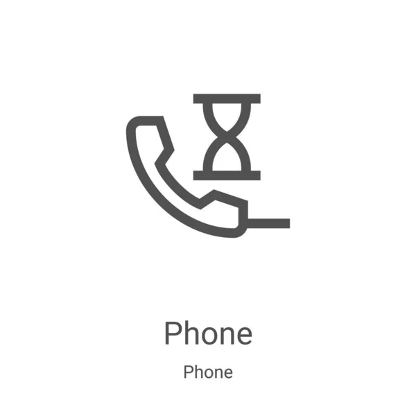 Telefon-Icon-Vektor aus der Telefonsammlung. dünne Linie Telefon Umriss Symbol Vektor Illustration. Lineares Symbol für Web- und Mobile-Apps, Logo, Printmedien — Stockvektor