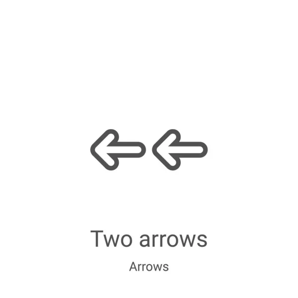 Два вектора значков стрелок из коллекции стрелок. Тонкая линия 2 стрелки очерчивают иконку вектора иллюстрации. Линейный символ для использования в веб и мобильных приложениях, логотипе, печатных СМИ — стоковый вектор