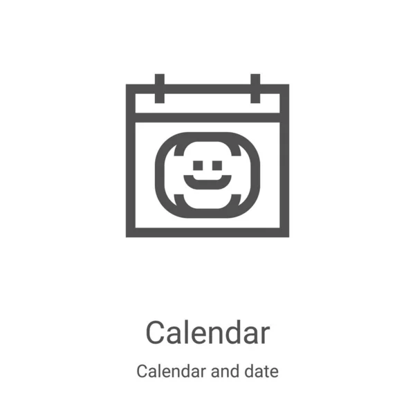 Calendar icon vector from calendar and date collection. Thin line calendar outline icon vector illustration. Linear symbol for use on web and mobile apps, logo, print media — Stock Vector