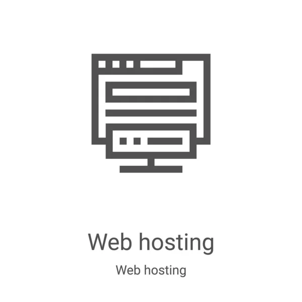 Web hosting icon vector from web hosting collection. Thin line web hosting outline icon vector illustration. Linear symbol for use on web and mobile apps, logo, print media — 스톡 벡터