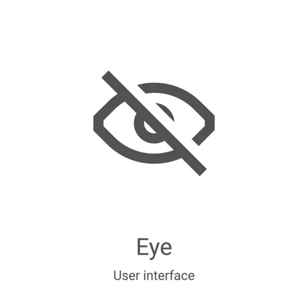 Wektor ikony oka z kolekcji interfejsu użytkownika. Szczupła linia oka zarys ikony wektor ilustracji. Symbol liniowy do stosowania w aplikacjach internetowych i mobilnych, logo, mediach drukowanych — Wektor stockowy