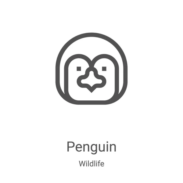 Pinguïn icoon vector uit wildlife collectie. Dunne lijn pinguïn schema pictogram vector illustratie. Lineair symbool voor gebruik op web- en mobiele apps, logo, printmedia — Stockvector