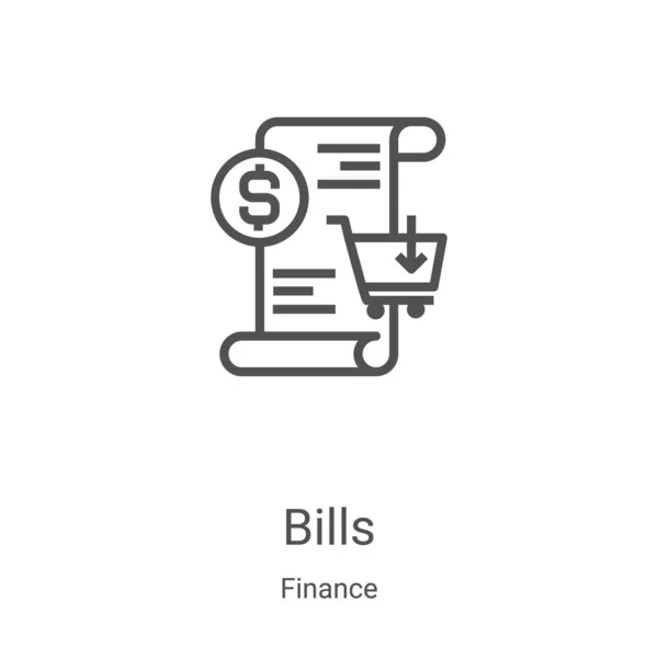 Bankjegyek ikon vektor pénzügyi gyűjtemény. Vékony vonalak számlák vázolja ikon vektor illusztráció. Lineáris szimbólum webes és mobil alkalmazásokhoz, logóhoz, nyomtatott médiához — Stock Vector