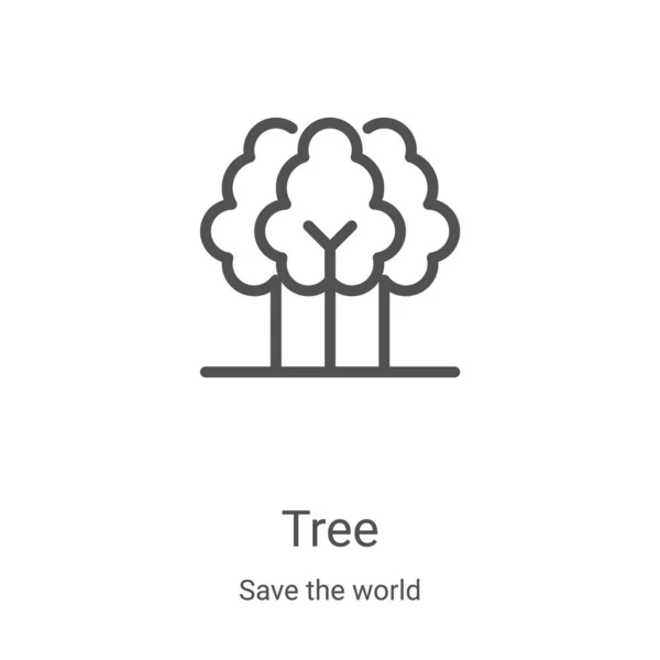 Tree icon vector from save the world collection. Thin line tree outline icon vector illustration. Linear symbol for use on web and mobile apps, logo, print media — Stock Vector