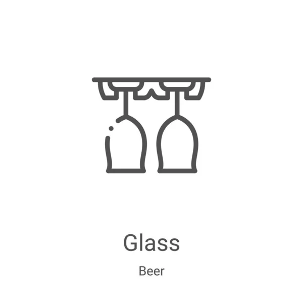 Glas-Icon-Vektor aus der Biersammlung. dünne Linie Glas umreißt Symbol Vektor Illustration. Lineares Symbol für Web- und Mobile-Apps, Logo, Printmedien — Stockvektor