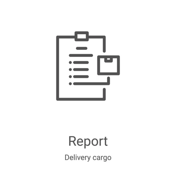 Segnalare il vettore icona dalla consegna carico di raccolta. Illustrazione vettoriale dell'icona del contorno della linea sottile. Simbolo lineare per l'utilizzo su applicazioni web e mobili, logo, supporti di stampa — Vettoriale Stock