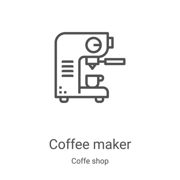 コーヒーメーカーのアイコンベクトルです薄いラインコーヒーメーカーアウトラインアイコンベクトルイラスト。Webやモバイルアプリ、ロゴ、印刷メディアで使用するための線形シンボル — ストックベクタ
