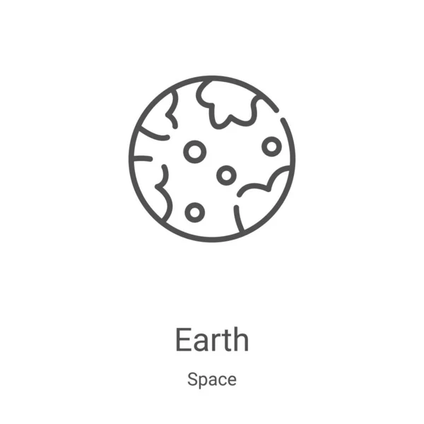 Erde-Icon-Vektor aus der Weltraumsammlung. dünne Linie Erde umreißt Symbol Vektor Illustration. Lineares Symbol für Web- und Mobile-Apps, Logo, Printmedien — Stockvektor