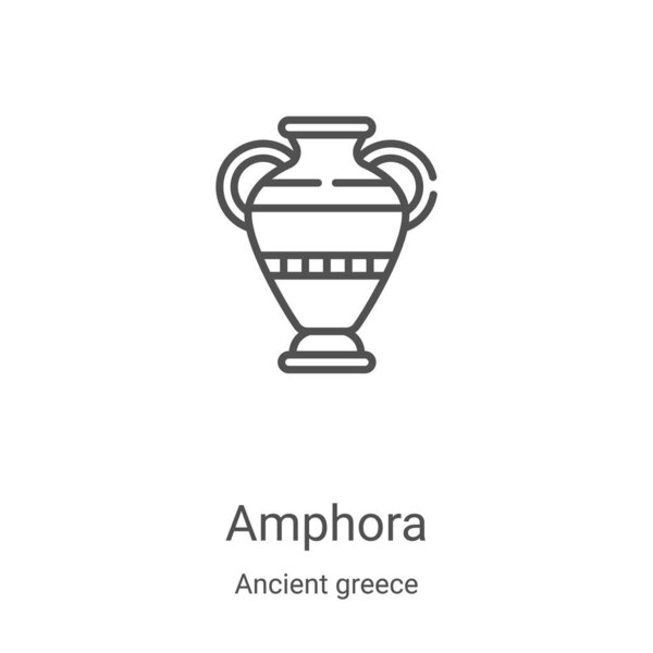 amphora icon vector from ancient greece collection. Thin line amphora outline icon vector illustration. Linear symbol for use on web and mobile apps, logo, print media