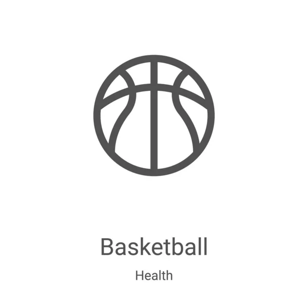 Basketball icon vector from health collection. Thin line basketball outline icon vector illustration. Linear symbol for use on web and mobile apps, logo, print media — Stock Vector