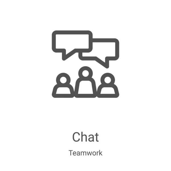 Chat icoon vector uit teamwork collectie. Dunne lijn chat outline pictogram vector illustratie. Lineair symbool voor gebruik op web- en mobiele apps, logo, printmedia — Stockvector