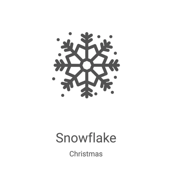 Snowflake icon vector from christmas collection. Thin line snowflake outline icon vector illustration. Linear symbol for use on web and mobile apps, logo, print media — Stock Vector