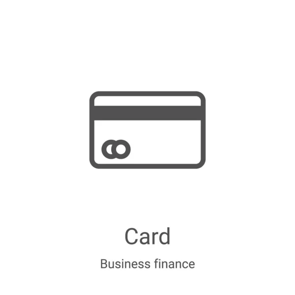 Tarjeta vector icono de la colección de finanzas de negocios. Ilustración de vectores de iconos de líneas delgadas. Símbolo lineal para su uso en aplicaciones web y móviles, logotipo, medios impresos — Archivo Imágenes Vectoriales