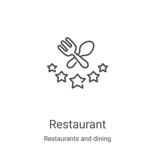 Restoranlardan ve yemek koleksiyonundan ikon vektör. İnce çizgi restoran taslağı ikon vektör çizimi. Web ve mobil uygulamalarda kullanmak için doğrusal sembol, logo, yazdırma ortamı — Stok Vektör