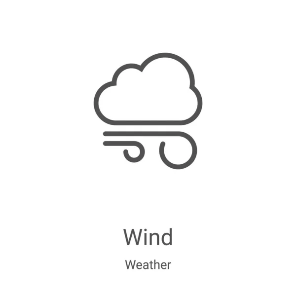Wind-Icon-Vektor aus der Wettersammlung. dünne Linie Wind umreißt Symbol Vektor Illustration. Lineares Symbol für Web- und Mobile-Apps, Logo, Printmedien — Stockvektor