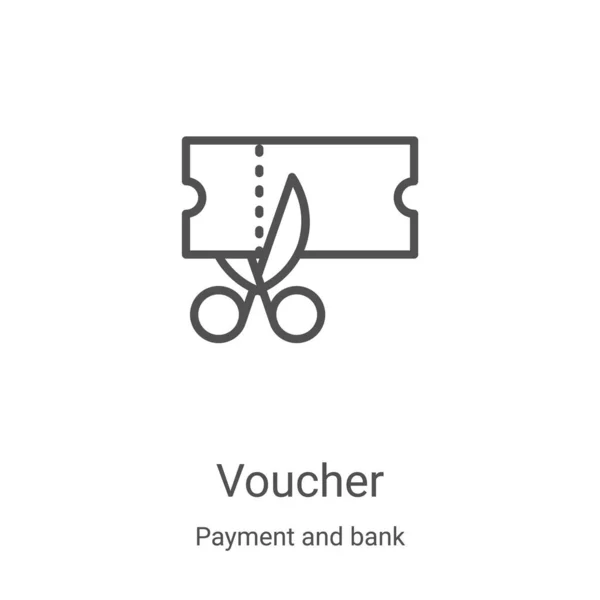 Vecteur d'icône de bon de paiement et de collecte bancaire. Illustration vectorielle d'icône de contour de coupon de ligne mince. Symbole linéaire pour utilisation sur applications web et mobiles, logo, médias imprimés — Image vectorielle