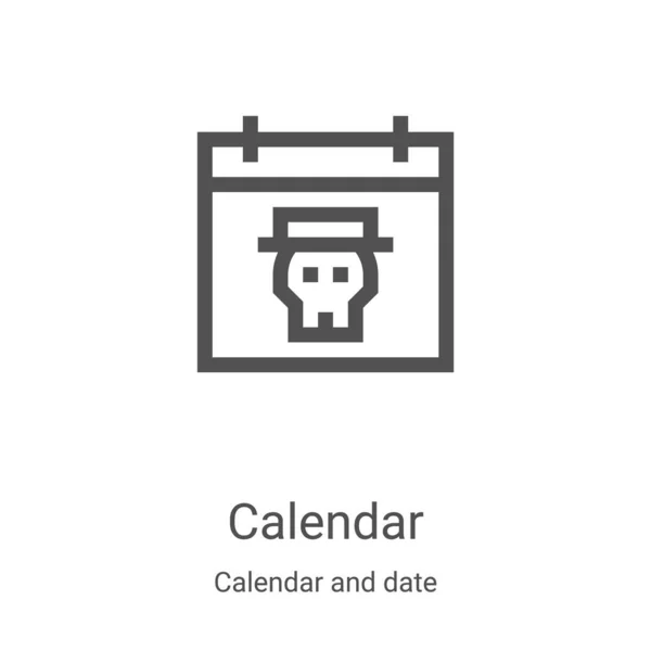 Kalender ikon vektor fra kalender og dato samling. Tynd linje kalender skitse ikon vektor illustration. Lineær symbol til brug på web og mobile apps, logo, printmedier – Stock-vektor