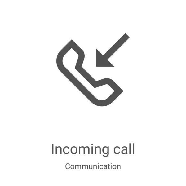 Incoming call icon vector from communication collection. Thin line incoming call outline icon vector illustration. Linear symbol for use on web and mobile apps, logo, print media — Stock Vector