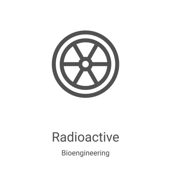 Vector icono radiactivo de la colección de bioingeniería. Ilustración de vector de icono de contorno radiactivo de línea delgada. Símbolo lineal para su uso en aplicaciones web y móviles, logotipo, medios impresos — Vector de stock