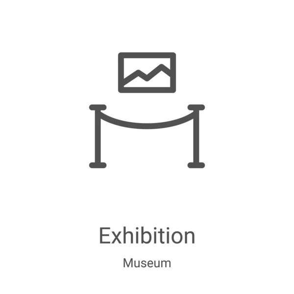 Kiállítás ikon vektor múzeum gyűjtemény. Vékony vonal kiállítás vázlat ikon vektor illusztráció. Lineáris szimbólum webes és mobil alkalmazásokhoz, logóhoz, nyomtatott médiához — Stock Vector