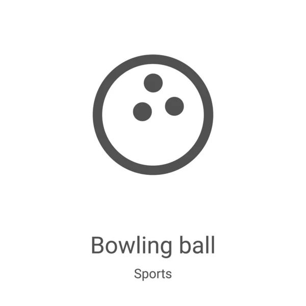 Boule de bowling vecteur icône de la collection sportive. Illustration vectorielle d'icône de contour de boule de bowling de ligne mince. Symbole linéaire pour utilisation sur applications web et mobiles, logo, médias imprimés — Image vectorielle